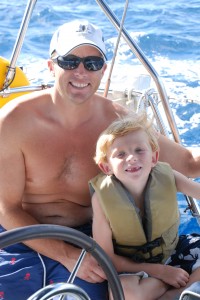 Chris and Porter sailing to the Indians