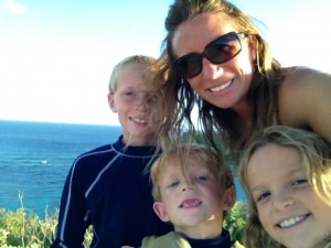 The kids and I at the top of our hike on "Treasure Island"