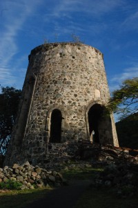 remains of the windmill, which powered the sugar plantation