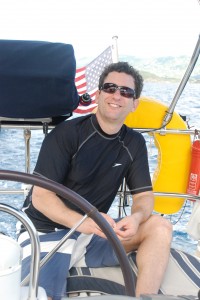 Eric, enjoying the picture-perfect daysail to Christmas Cove.