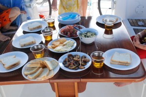 Lunch is served: everyone loved the fried plantains