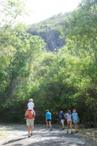 hiking up Le Chameau