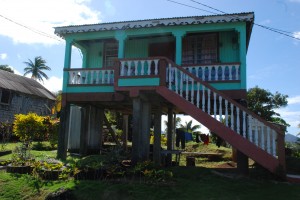 raised house, with the clothes line underneath so the dry clothes aren't drenched by the sudden showers of the rain forest climate