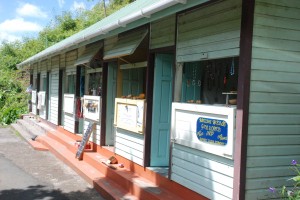 Craft stalls leading to the waterfall