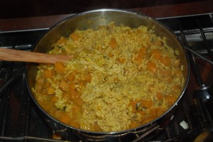 pumpkin fried rice with local ingredients