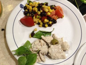 Reese makes her "Fishy Dish" which uses our fresh seared tuna, mayo, and lettuce to form the shape of a fish on the plate.