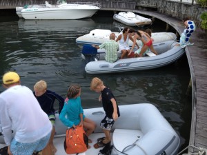 the loading of the dinghies.  i wonder how many times we've done this?