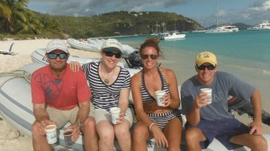 Our traditional Painkillers on the dinghy photo