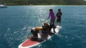 and the kids turn paddleboarding into a full contact sport!