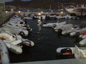 Traffic Jam at the dinghy dock.  So fun!