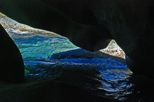 The cave right on the beach is the first place we run to.